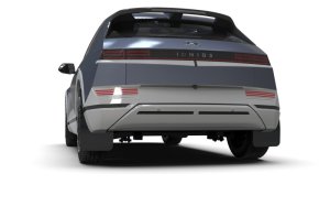 Hyundai Ioniq 5 Mud Flap - Rally Armor - UR Black Flap/Silver Logo - Black - `22-`24